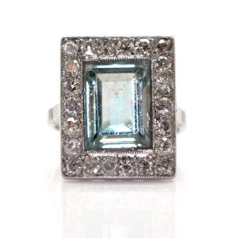 Bijoux anciens - Bague entourage Art Déco 