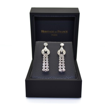 Bijoux récents - Boucles d'oreilles Art Deco diamants 