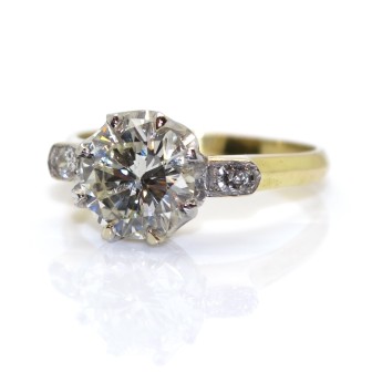 Créations - Bague solitaire diamant 1,75 carat