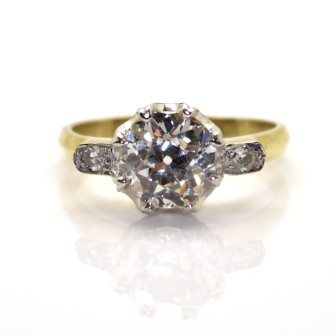 Bijoux récents - Bague solitaire diamant 1,71 carat