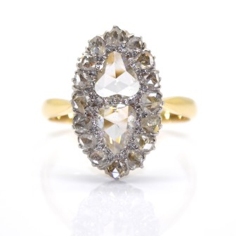 Bijoux anciens - Bague marquise diamants