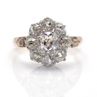 Bijoux anciens - Bague Pompadour diamants 