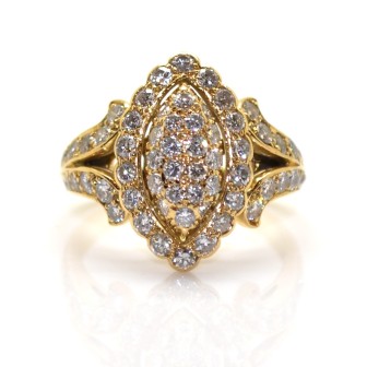 Bagues de fiançailles - CARTIER - Bague diamants vintage 