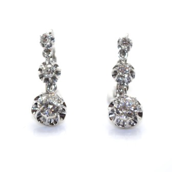 Bijoux récents - Boucles d'oreilles dormeuses diamants 