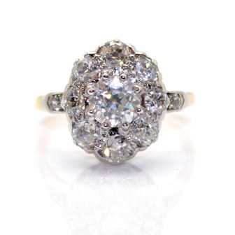 Bijoux anciens - Bague Pompadour diamants 