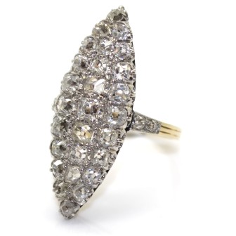 Bagues de fiançailles - Bague ancienne marquise diamants