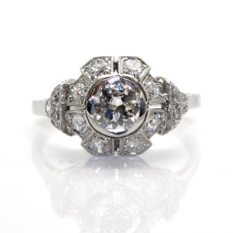 Bijoux anciens - Bague Art Déco diamants