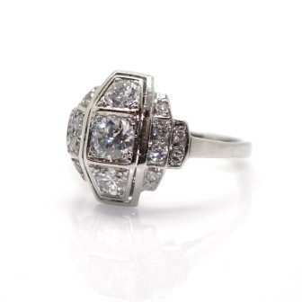 Bijoux anciens - Bague Art Déco diamants