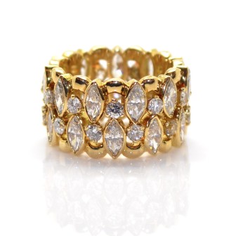 Bijoux récents - Bague diamants marquises