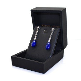 Bijoux récents - Boucles d'oreilles diamants et lapis-lazuli