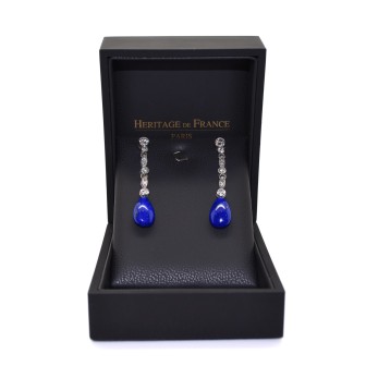 Bijoux récents - Boucles d'oreilles diamants et lapis-lazuli