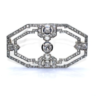 Bijoux anciens - Broche Art Deco en diamants