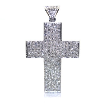 Bijoux anciens - Pendentif croix diamants