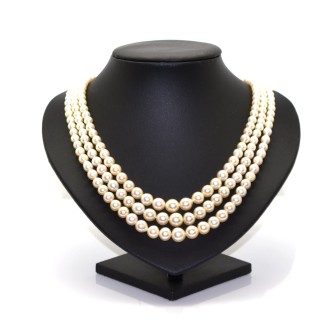 Bijoux anciens - Collier de perles 3 rangs 