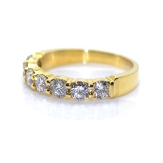 Bagues de fiançailles - Demi-alliance diamants - Env. 1,10 ct