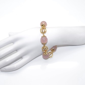 Bijoux anciens - Bracelet vintage or et quartz