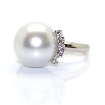 Bijoux Récents - Bague vintage perle et diamants