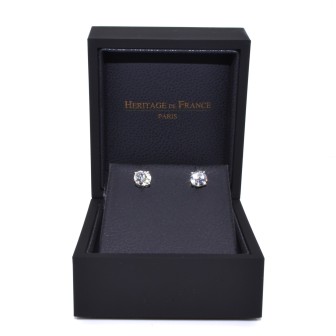 Bijoux anciens - Boucles d'oreilles (puces) diamants - 1,24ct total
