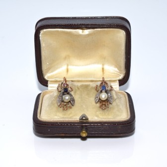 Bijoux anciens - Boucles d'oreilles mouches