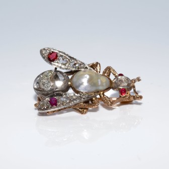 Bijoux anciens - Broche abeille Napoléon III