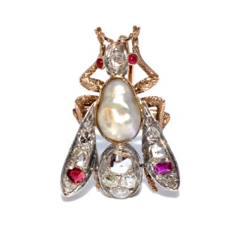 Bijoux anciens - Broche abeille Napoléon III