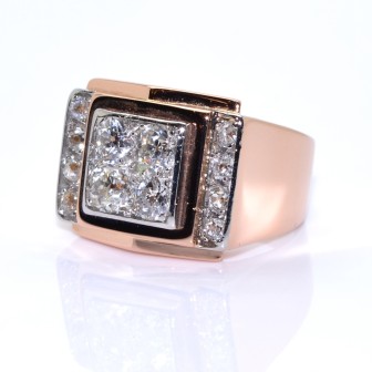 Bijoux anciens - Bague Tank diamants 