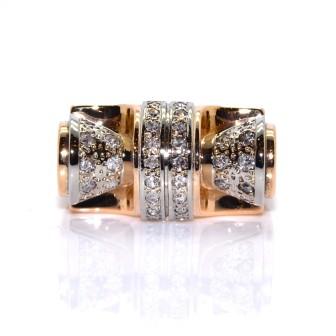 Bijoux anciens - Bague Tank diamants 