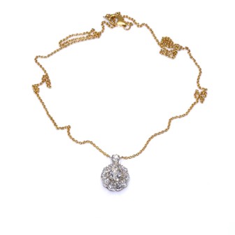 Bijoux anciens - Pendentif marguerite diamants 