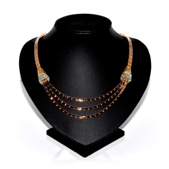 Bijoux anciens - Collier draperie en or et diamants