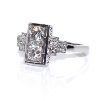 Bagues de fiançailles - Bague Art Déco diamants