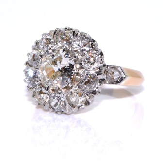 Bagues de fiançailles - Bague ancienne Pompadour diamants 