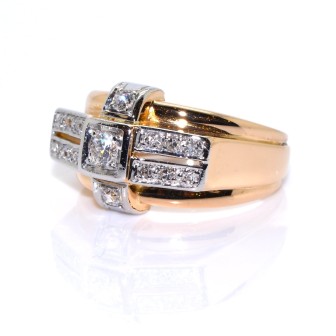 Bagues de fiançailles - Bague Tank diamants 