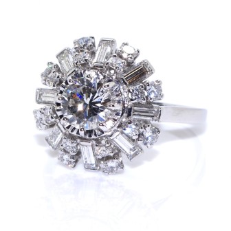 Bagues de fiançailles - Bague jupe diamants