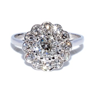 Bijoux anciens - Bague Art Déco marguerite diamants