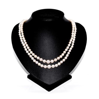 Bijoux anciens - Collier double rang perles 