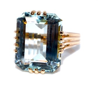 Bijoux récents - Bague aigue marine vintage