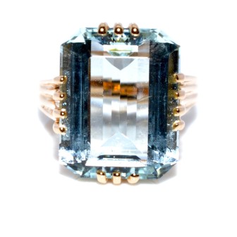 Bijoux anciens - Bague aigue marine vintage