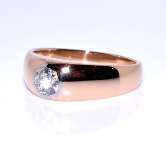 Bijoux anciens - Bague jonc diamant 