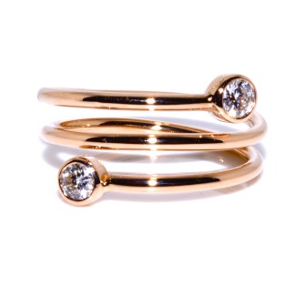 Bijoux récents - Bague en or rose et diamants
