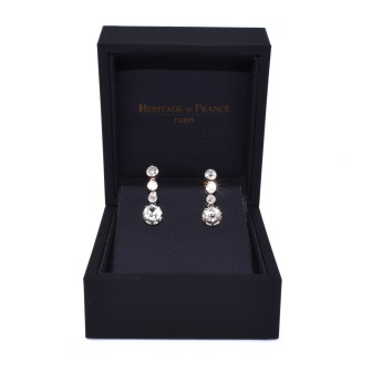 Bijoux anciens - Boucles d'oreilles diamants 