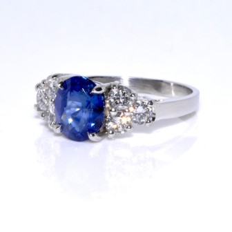 Bagues de fiançailles - Bague saphir et diamants