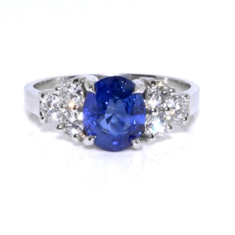 Bagues de fiançailles - Bague saphir et diamants