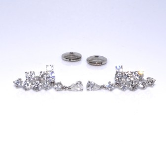 Bijoux anciens - Boucles d'oreilles diamant poire