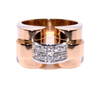 Bijoux anciens - Bague Tank diamants 