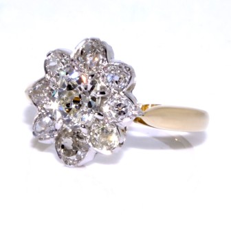 Créations - Bague Pompadour diamants 