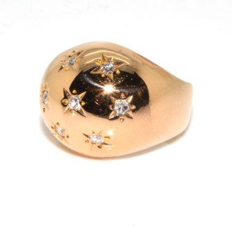 Bagues de fiançailles - Bague boule constellation en or et diamants