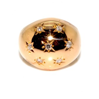 Bagues de fiançailles - Bague boule constellation en or et diamants