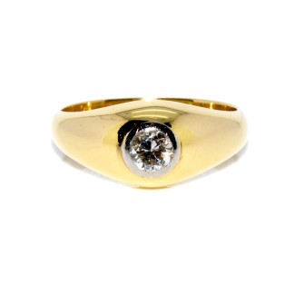 Bijoux anciens - Bague jonc diamant 