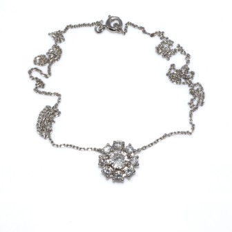 Bijoux anciens - Pendentif marguerite diamants 