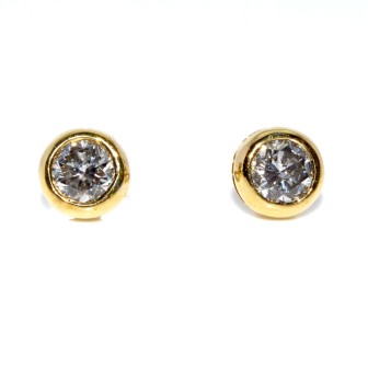 Bijoux anciens - Boucles d'oreilles (puces) diamants 
